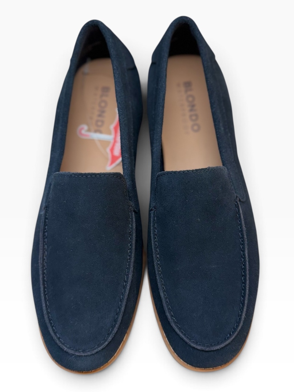 NWT Blondo Waterproof Navy Suede Lug Sole Loafers Women’s Size 8